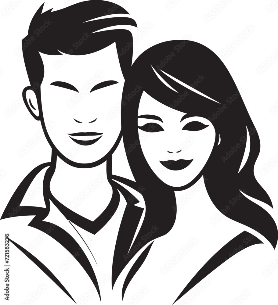 Narrating Moments Expressive Couple Vector InsightsWhimsical Affection Couple Vector Narratives