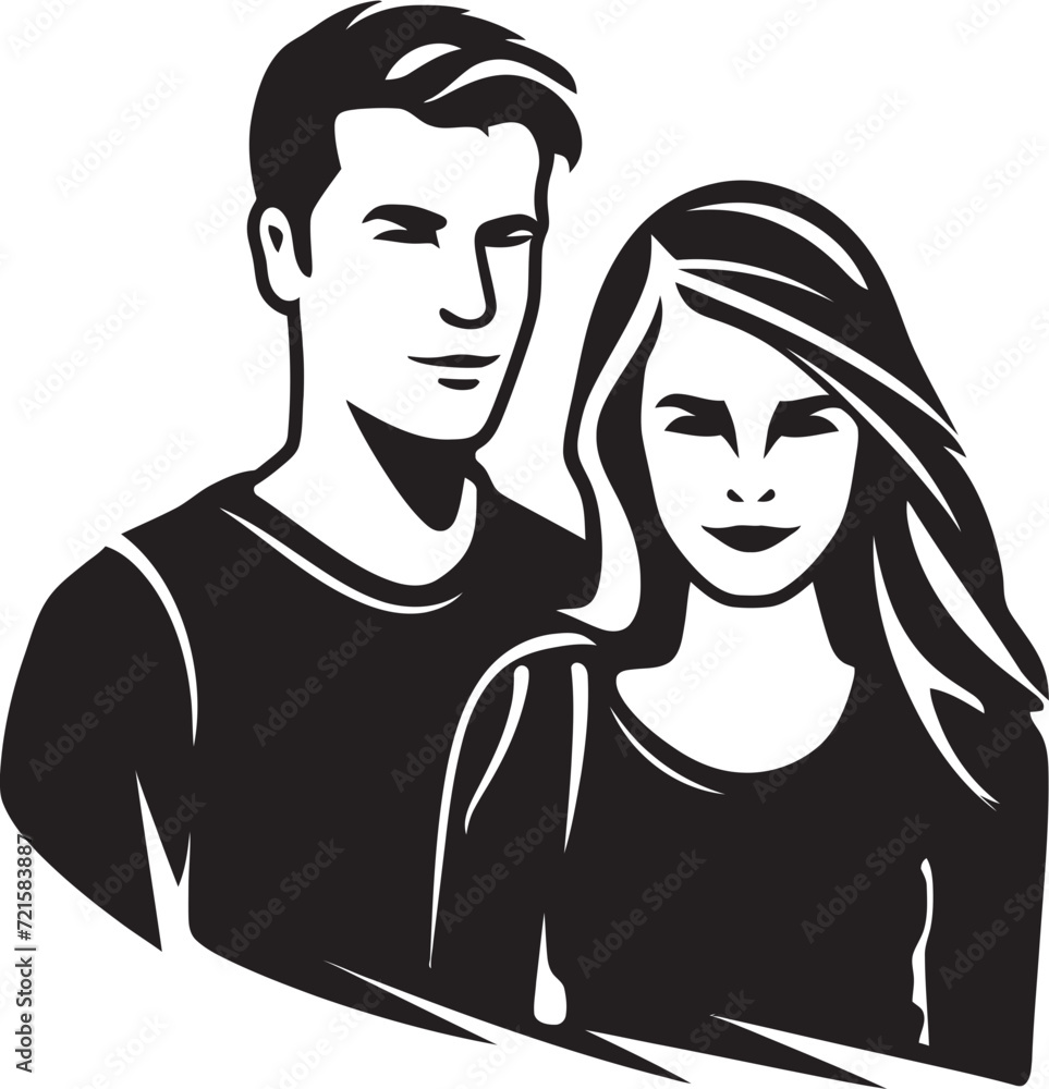 Vivid Expressions Vibrant Couple Vector InsightsDynamic Silhouettes Expressive Couple Narratives