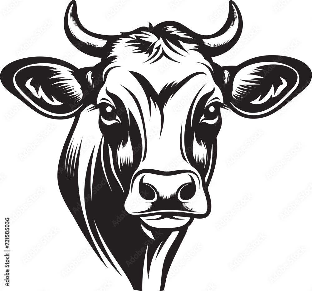 Harmonious Cow Vector ElementsEthnic Cow Vector Concepts