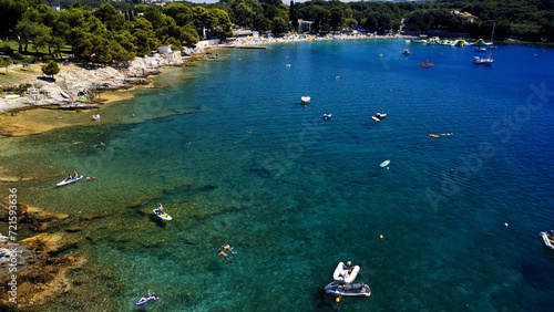 Fototapeta Naklejka Na Ścianę i Meble -  drone shot of Adriatic sea beach on Island in Croatia
