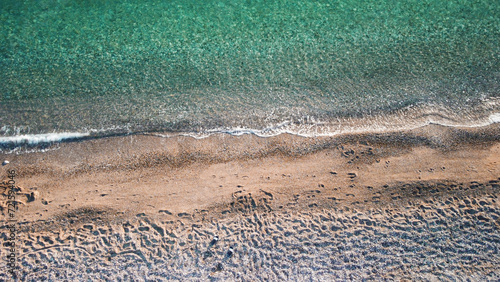 Fototapeta Naklejka Na Ścianę i Meble -  drone shot of Adriatic sea beach on Island in Croatia