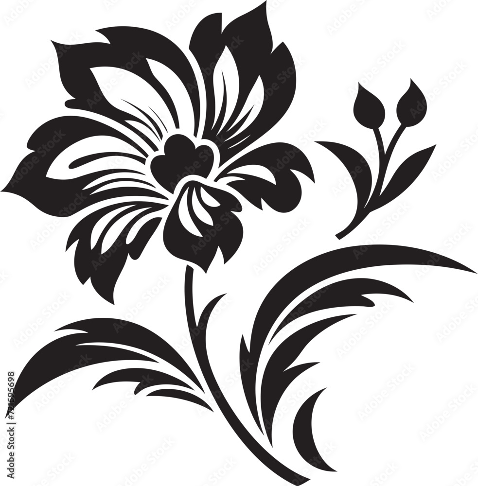 Enigmatic Floral Serenade Vector Noir PanoramaEthereal Noir Orchid Fantasia Floral Vector Gallery