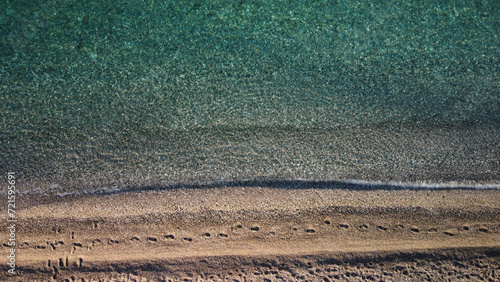 Fototapeta Naklejka Na Ścianę i Meble -  drone shot of Adriatic sea beach on Island in Croatia