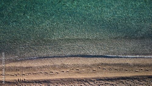 drone shot of Adriatic sea beach on Island in Croatia