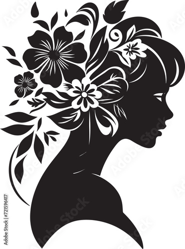 Ethereal Floral Noir Vector IllustrationsObsidian Petal Cascade Black Floral Vectors