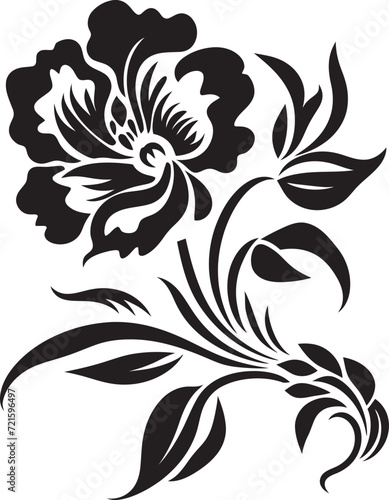 Elegant Darkened Petals Black Vector IllustrationsNoir Enchantment Floral Vector Collection