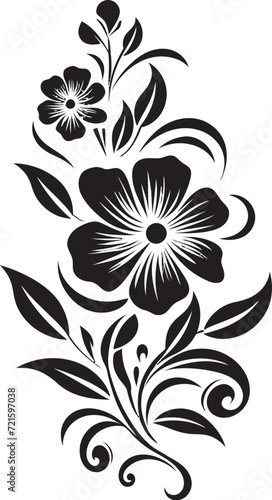Chic Shadowed Garden Midnight VectorsNocturnal Petal Impressions Black Florals