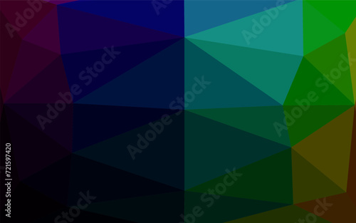 Dark Multicolor  Rainbow vector triangle mosaic cover. Geometric illustration in Origami style with gradient. Polygonal design for your web site.