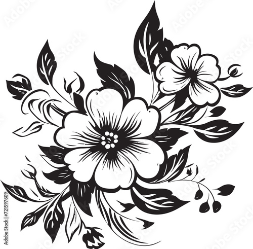 Mystic Noir Petal Dance Floral VectorsShadowed Elegance Midnight Floral Art