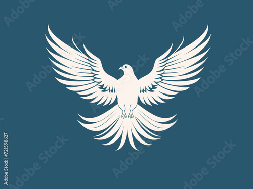 Uncover Serenity: Unveil the Elegance of this Minimalistic White Dove Line Art Drawing!