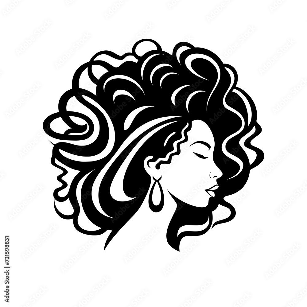 Expressive Afro Woman: Unleashing Art in Continuous Line Drawing! Expressive Afro Woman: Unleashing Art in Continuous Line Drawing!