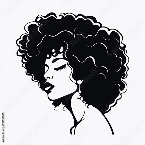 Striking Continuous Line Drawing of an Afro Woman: Unveil the Power of Simplicity!