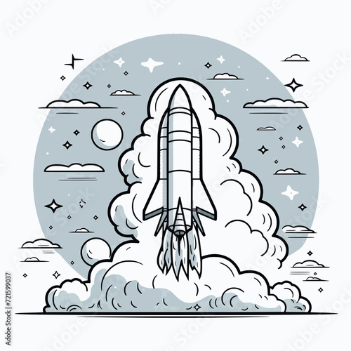 Take Off with Our Enthralling Rocket Adventure in a Fun Cartoon Style