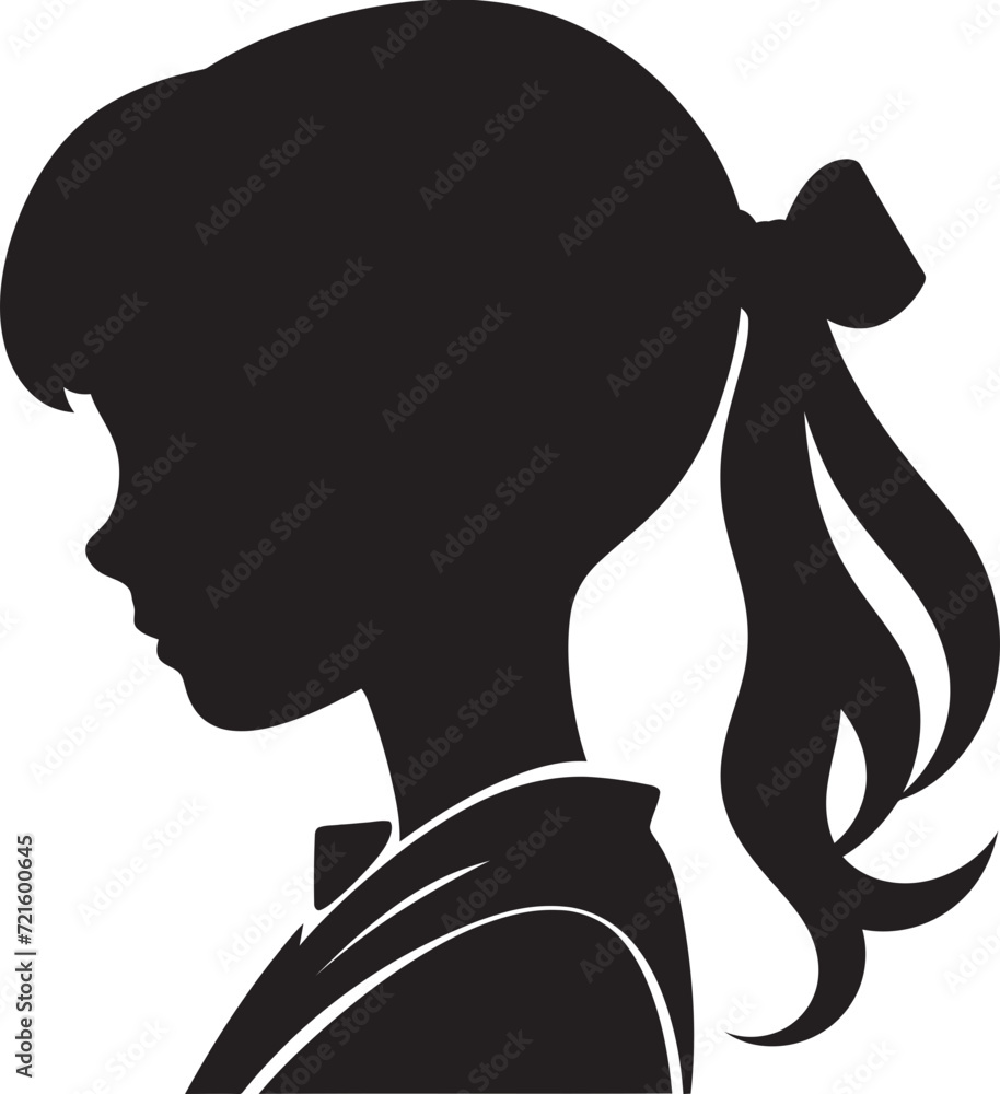 Defined by Contrast Black Girl Vector DrawingDynamic Monochrome Monochrome Girl Illustration