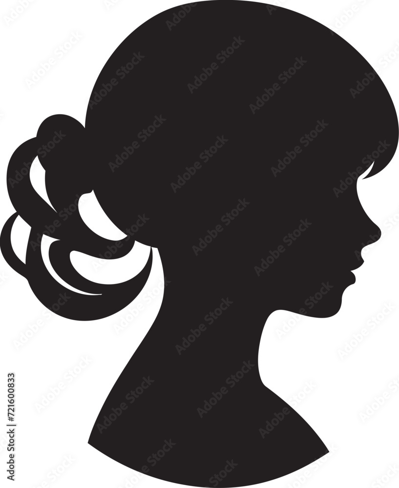 Luminous Noir Monochrome Girl Vector ArtShaded Beauty Black and White Girl Illustration