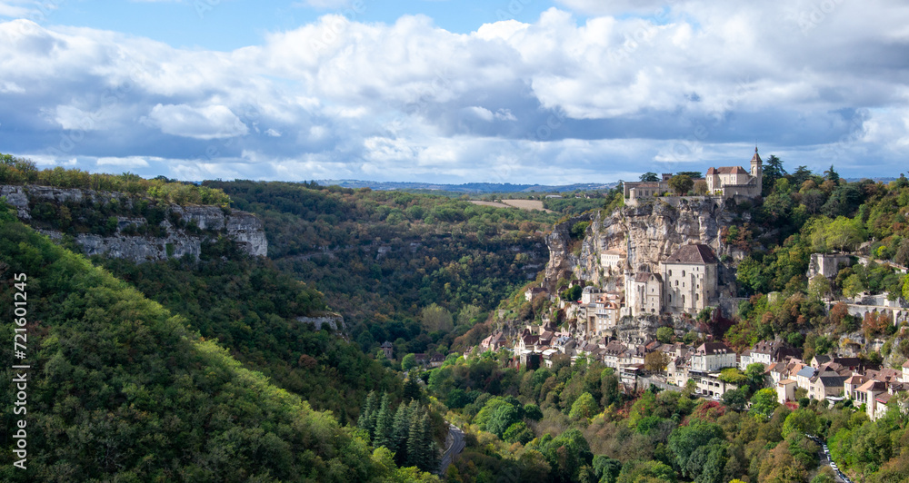The sacred village of Rocamadour and the Alzou Canyon