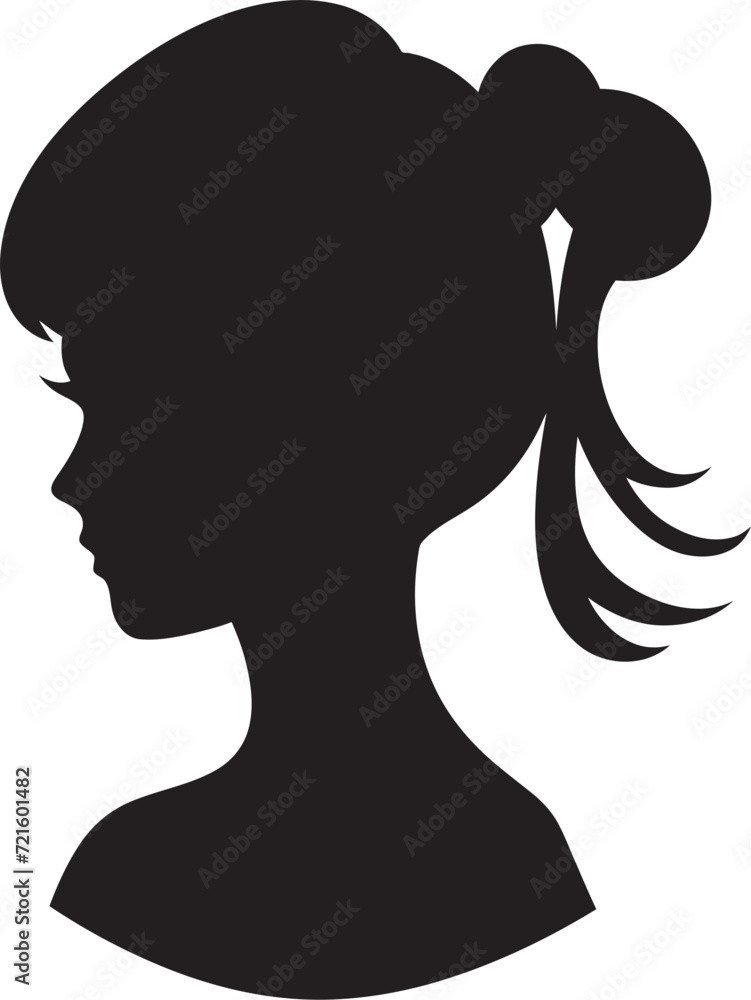 Elegant Expression Black Girl Vector DesignDramatic Beauty Monochrome Girl Illustration