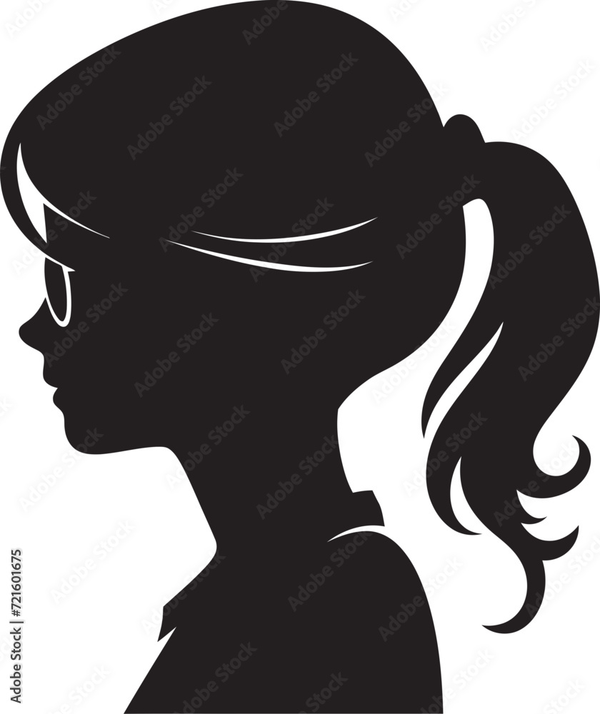 Ink Reverie Black and White Girl DrawingChic Contours Monochrome Girl Vector