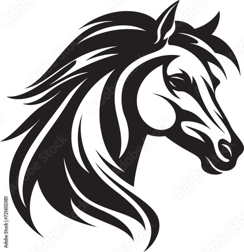 Bold Equestrian Outlines Vectorized in BlackSculpted Equine Majesty Monochrome Vectors