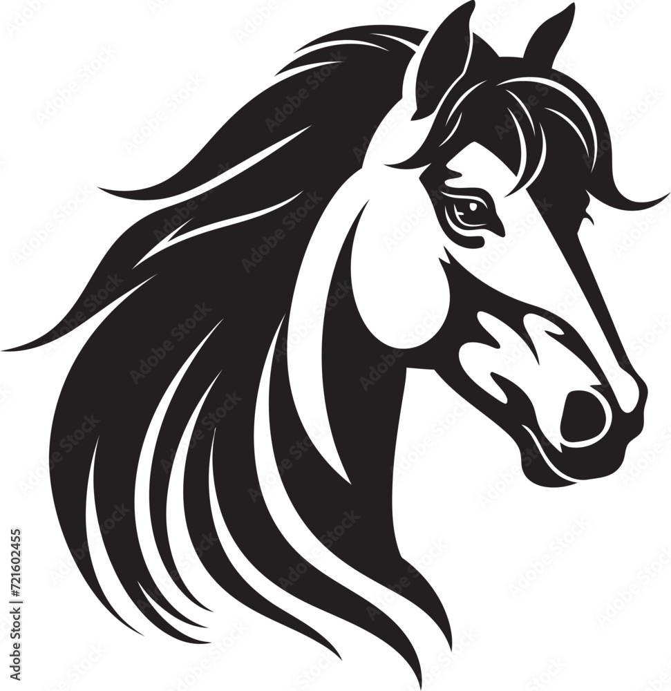 Powerful Horse Vectors Monochrome MasteryGraceful Movement Black Vector Equines