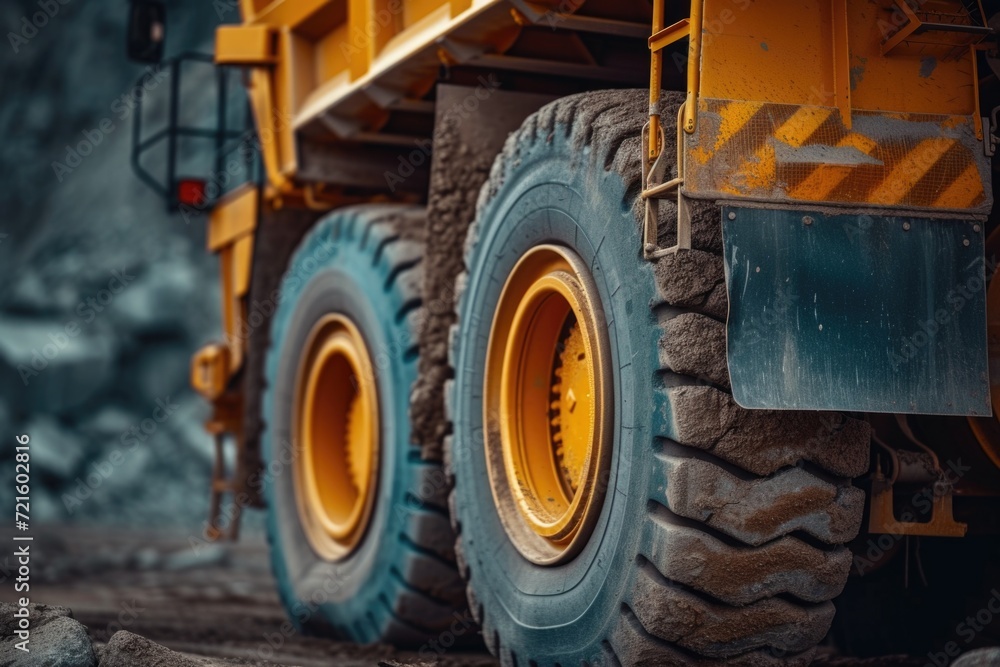 A detailed view of a big truck driving on a road. Perfect for transportation and logistics related projects