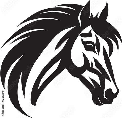 Rhythmic Gallop Black Vector Horse SeriesMajestic Monochrome Stallions Vector Illustrations