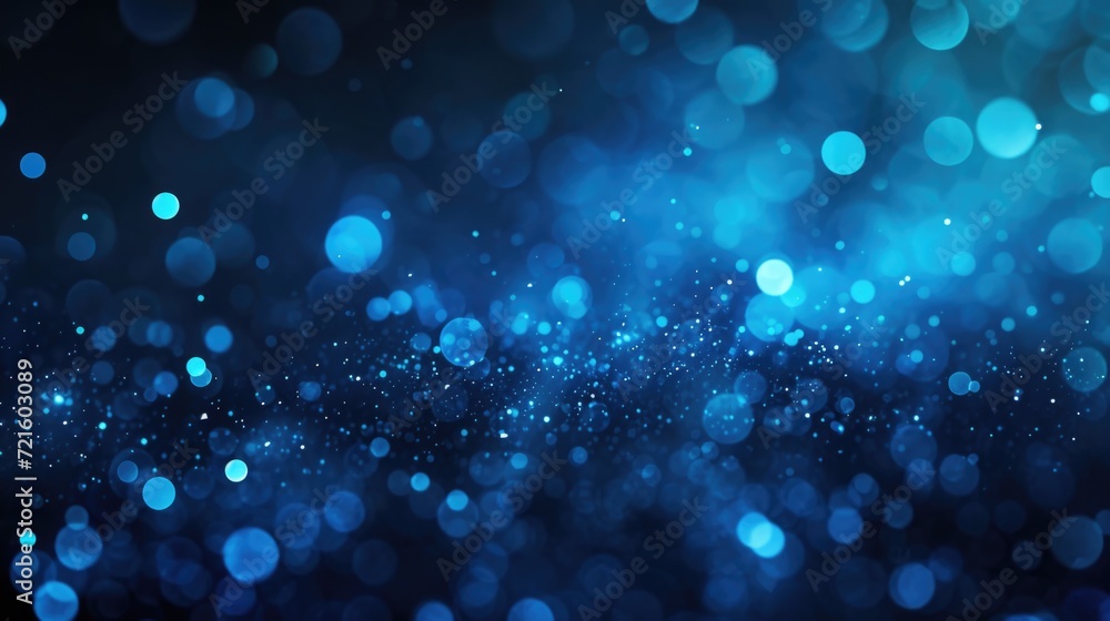 A dark blue background with a multitude of small lights. This image can be used to create an atmospheric and captivating design