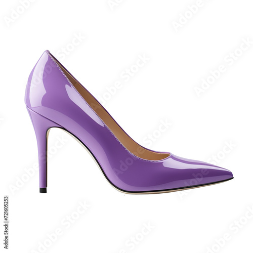 Cutout of a Purple Ladies' Heel Isolated Against a Transparent Background (PNG) - AI Generative
