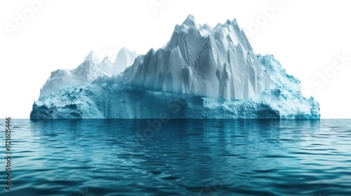 A massive iceberg floating in the middle of the ocean. Ideal for nature and climate change concepts
