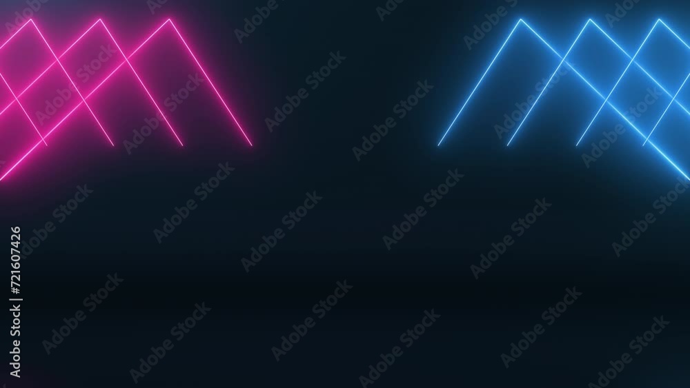 Abstract Neon Lines Background. Blue And Purple Neon Glowing Lines And Darkl Background. 4K Seamless Loop. Abstract Neon Lines Background. Blue And Purple Neon Glowing Lines And Darkl Background. 4K Seamless Loop.