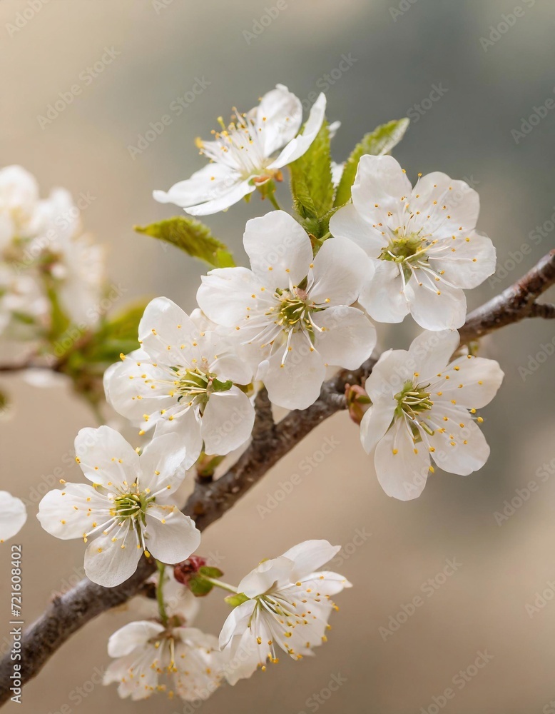 cherry blossom in spring, white flowers on a tree branch