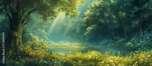 Summer's Sunny Day in the Enchanting Forest: A Blissful Summer, Sunny and Serene Day Amidst the Enchanting Forest