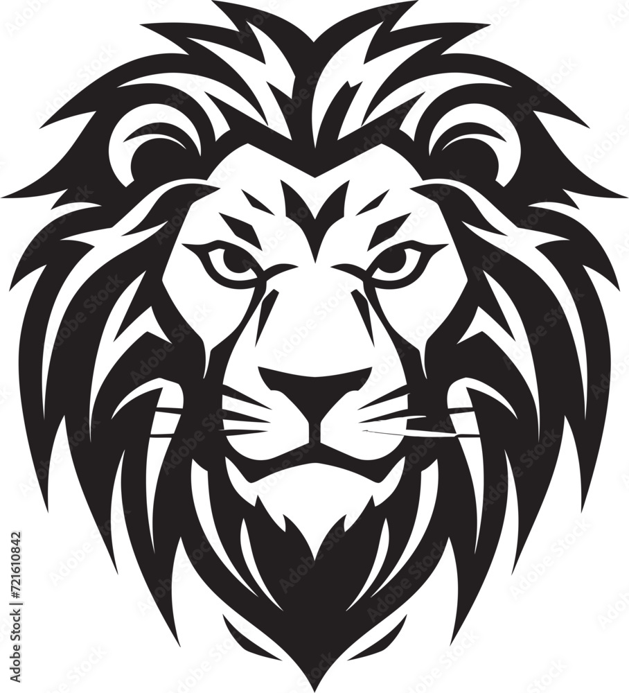 Bold Lion Roar Black VectorTribal Lion Vector Silhouette
