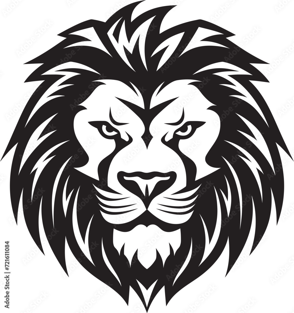 Lion Roar Symbol Vector IllustrationBlack and White Lion Vector Design