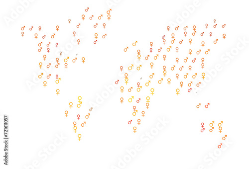 Light orange vector background with gender symbols. photo
