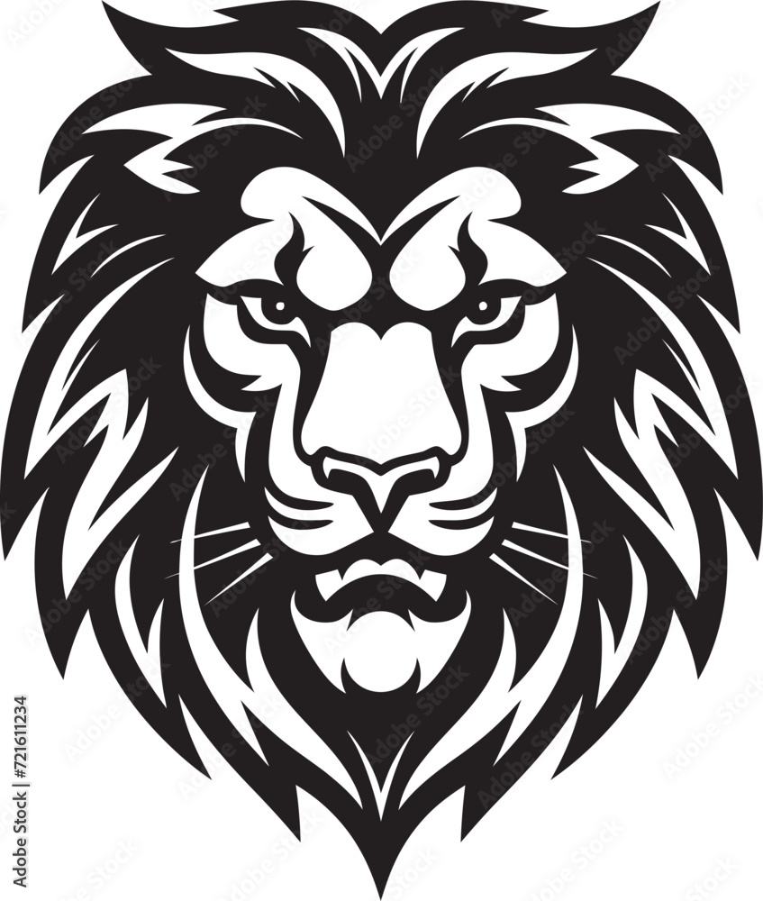 Vector Black Lion ManeLion King Vector Illustration