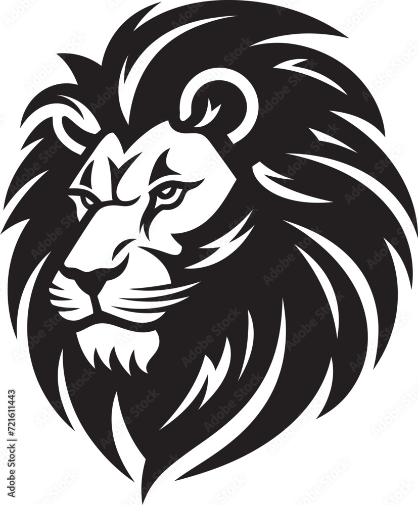 Vectorized Lion Roar IllustrationLion Face Vector Portrait