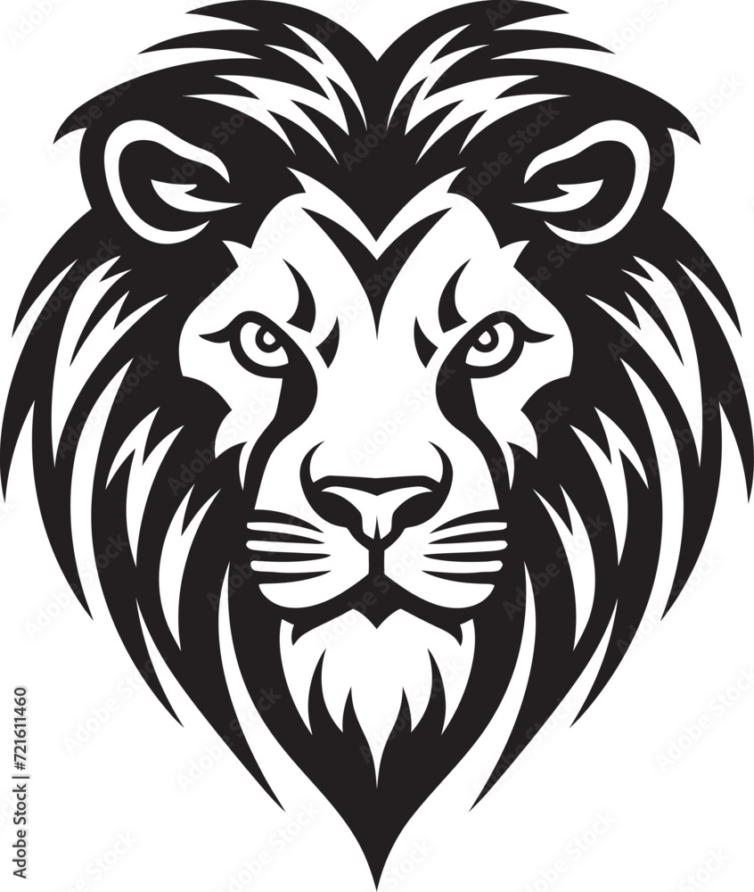 Roaring Lion Vector Graphic IllustrationIntricate Lion Profile Black Vector
