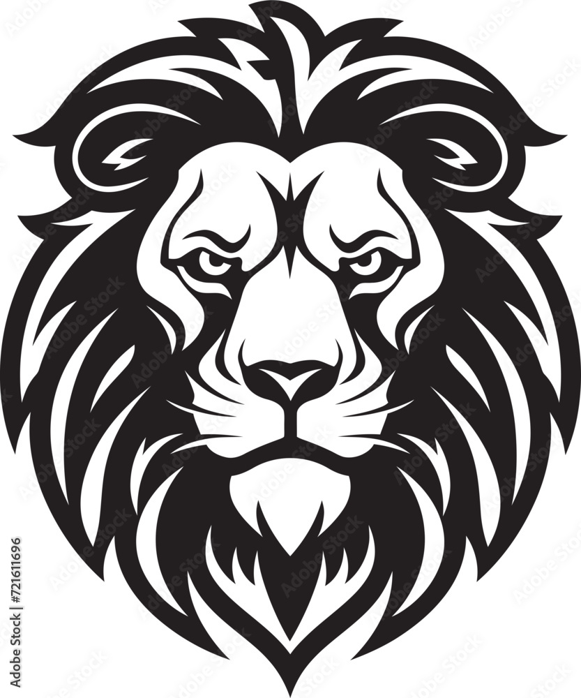 Majestic Lion Black Outline VectorGraceful Lion Vector Illustration
