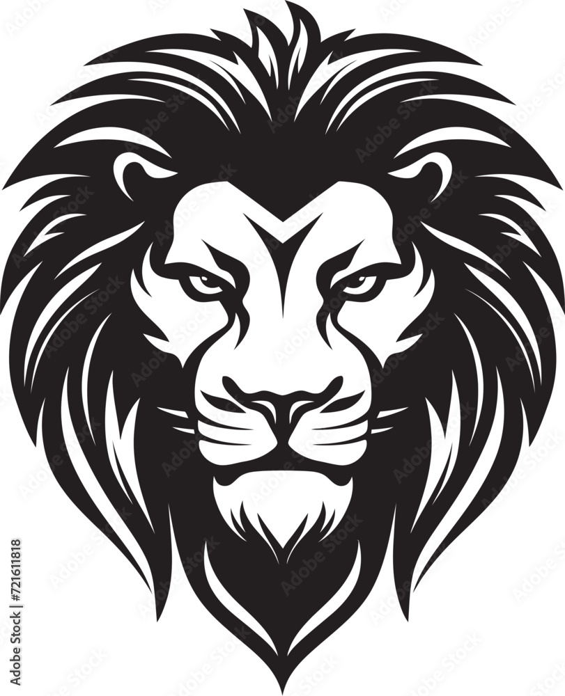 Graceful Lion Vector Silhouette ArtRoaring Lion Head Black Graphic