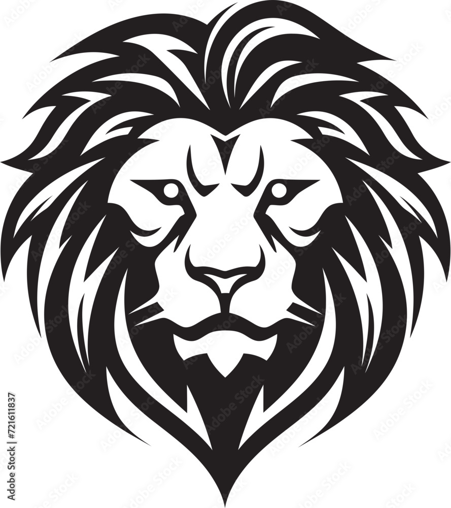 Majestic Lion Head Black SilhouetteGraceful Lion Vector Graphic