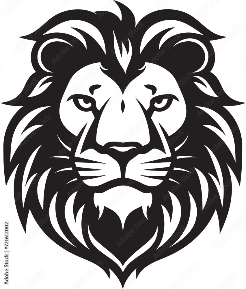 Vector Black and White Lion ArtLion Roar Graphic Vector Design