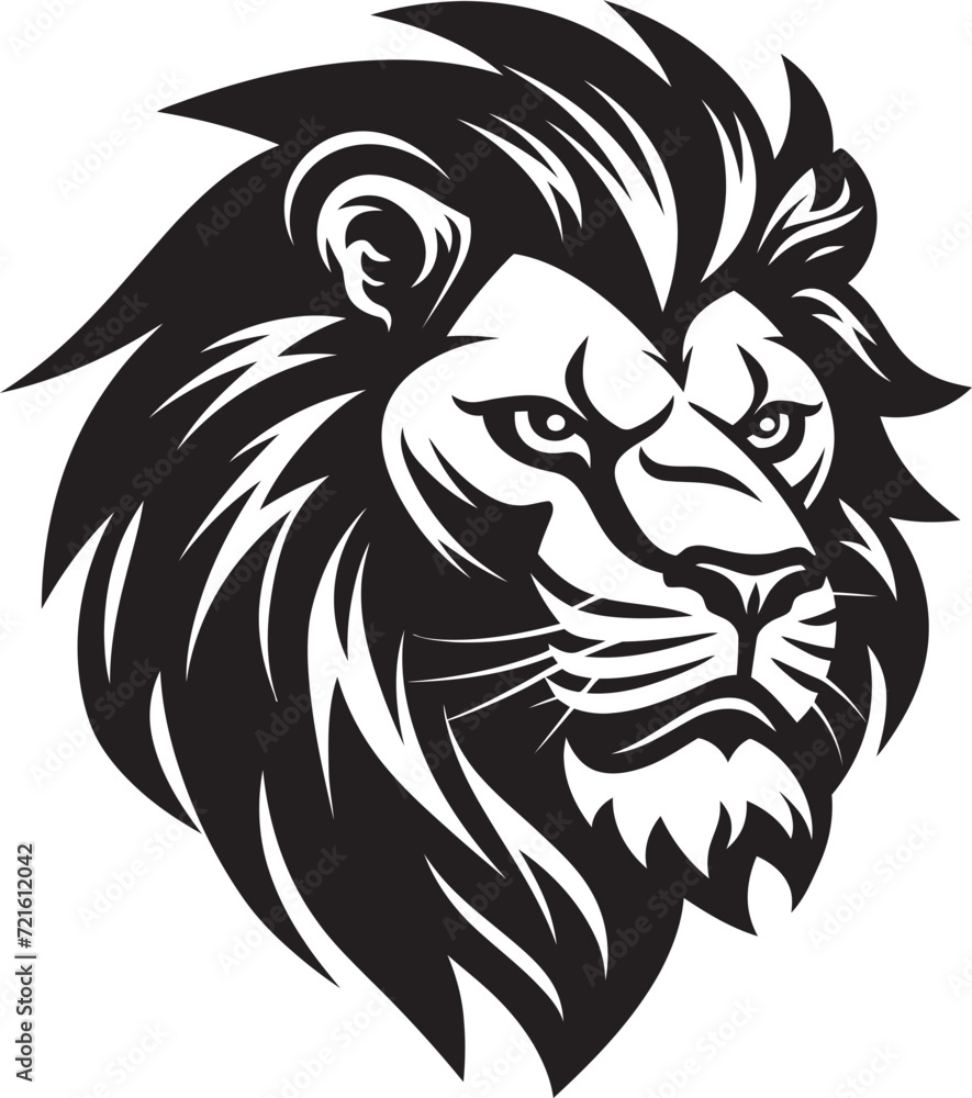 Vector Black Lion ProfileLion King Vector Graphic