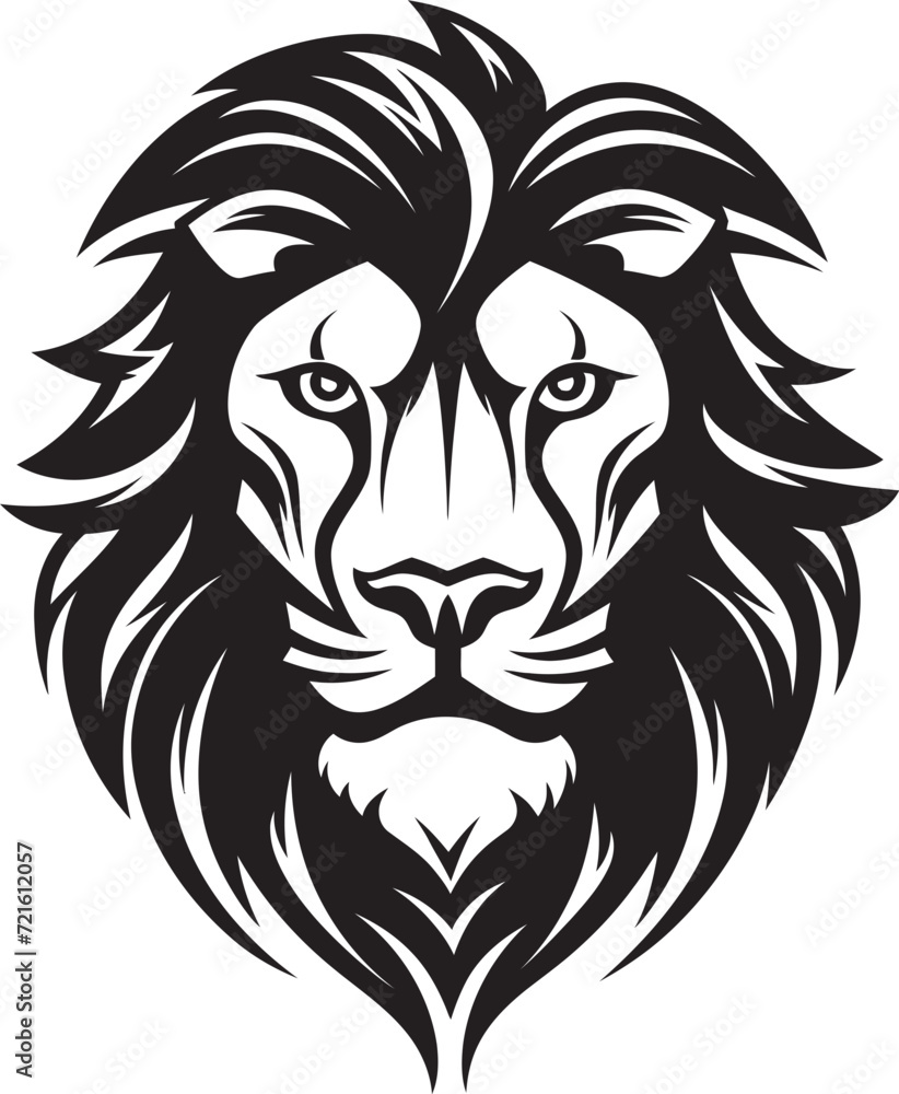 Vector Lion Roaring IllustrationTribal Inspired Lion Vector Art