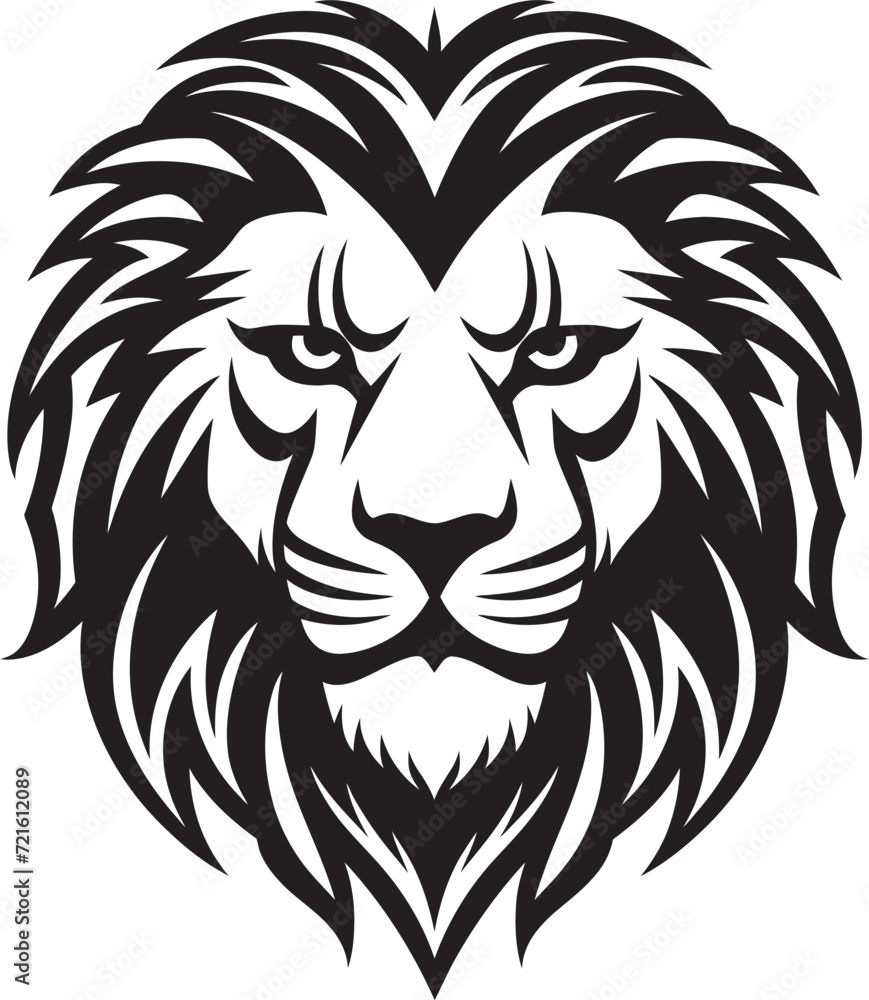 Lion Roaring in Vector Black EditionLion Mane Vector Illustration