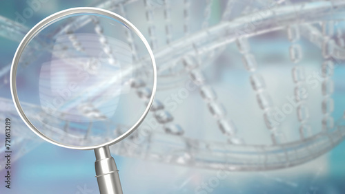 The magnifying glass on sci Background  3d rendering.