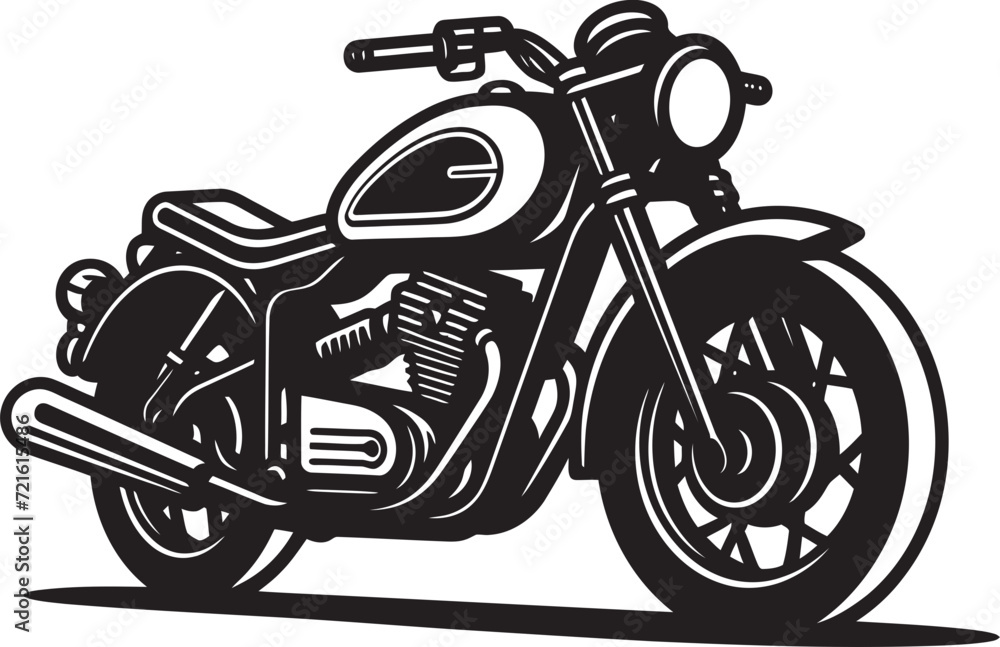 Blackened Motorbike DesignVectorized Biker Silhouette