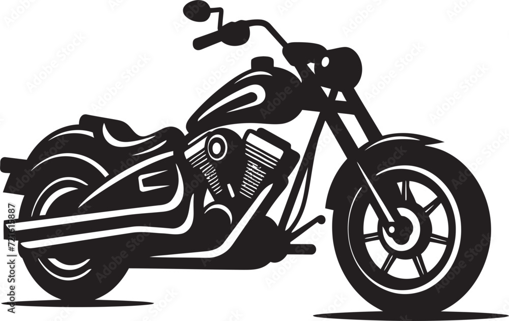 Vectorized Biker's PoseRetro Motorcycle Illustration
