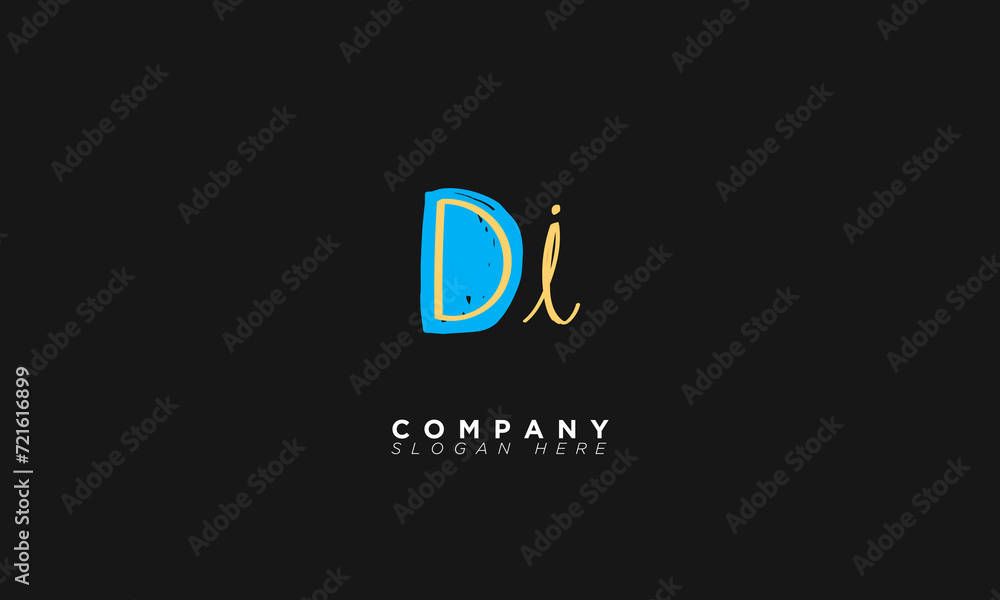 DI Alphabet letters Initials Monogram logo