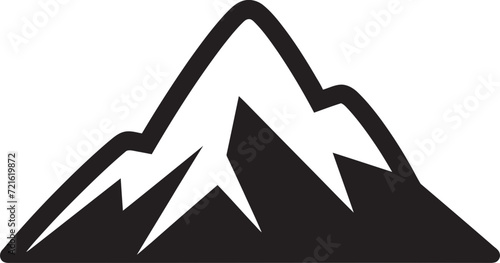 Shadowed Mountain Silhouette MajestyMastering the Art Punch Vector Black Illustrations
